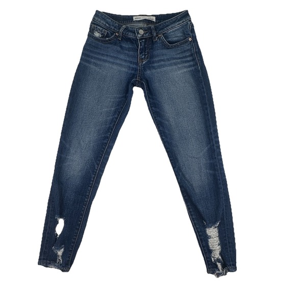Buckle BKE Jeans Stella Size 24 Skinny Distressed Frayed Ankle Low Rise - Picture 1 of 16